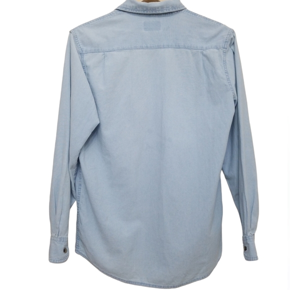 Vintage Wrangler Light Wash Denim Long Sleeve Shirt Small - Picture 2 of 7